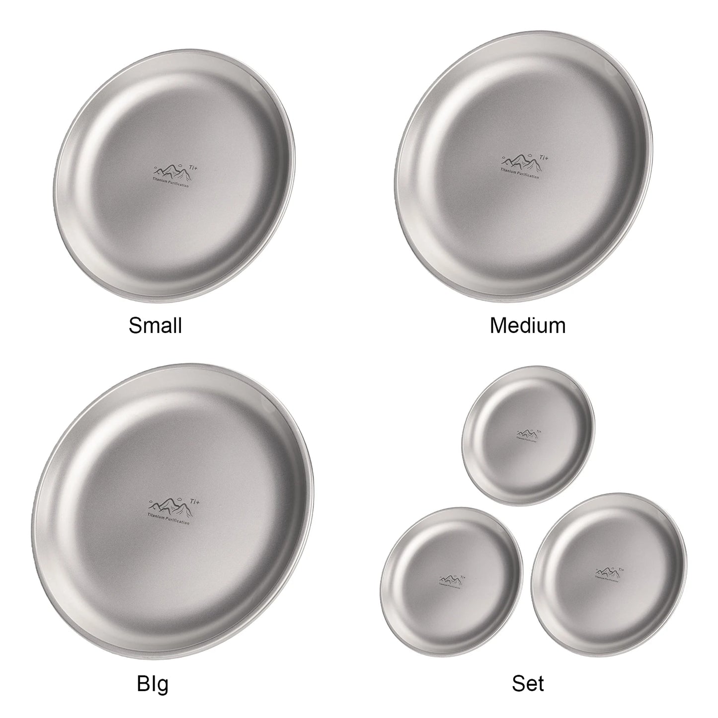 Titanium Purification Plate Portable Travel Tableware Lightweight Backcountry Dinnerware Rust Proof Outdoor Fruit Salad Plate