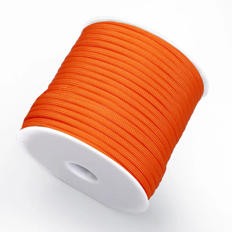 550 Military 50M/100M 7-Core Paracord Rope 4mm Outdoor Polyester Parachute Cord Camping Survival Umbrella Tent Bundle