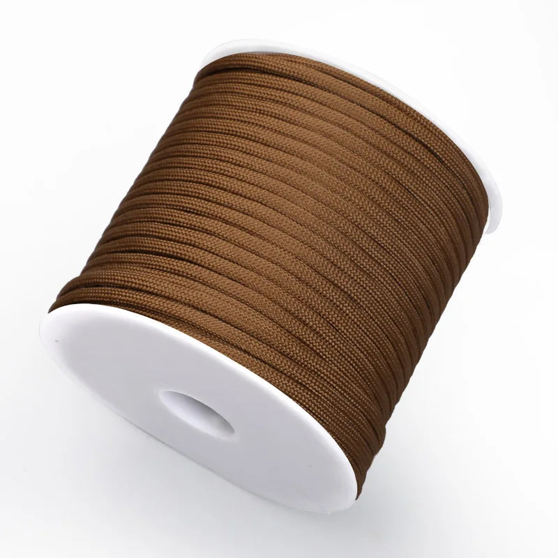 550 Military 50M/100M 7-Core Paracord Rope 4mm Outdoor Polyester Parachute Cord Camping Survival Umbrella Tent Bundle